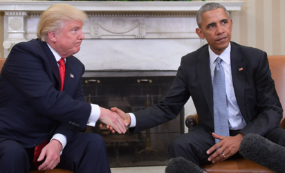 Obama says he feels “very encouraged” after meeting with Trump