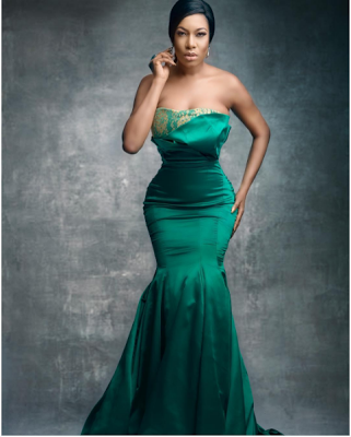 Nollywood actress Chika Ike shows off her figure in beautiful gown